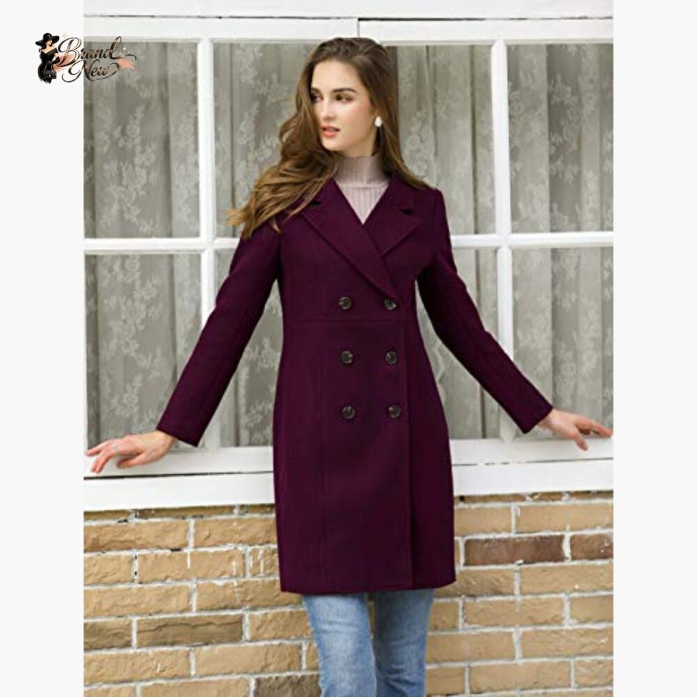 Polyester Double Breasted Trench Coat Notched Lap… - image 4